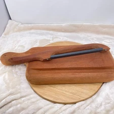Vintage Fiddle Bow Bread Knife & Cutting Board Thick Wood