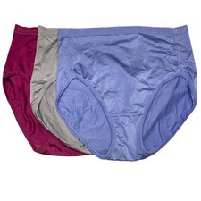 Breezies Set of 3 Nylon Microfiber Hi-Cut Briefs Large A287800 12970