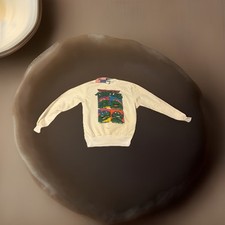 Vintage 80s 90s Teenage Mutant Ninja Turtles Cartoon white/vibrant sweater