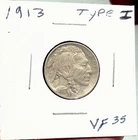 1913 TY1 Buffalo Nickel ~ Very Fine (VF35) ~ Type 1