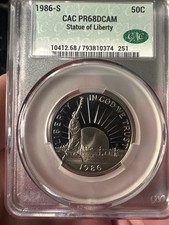 1986-S Statue of Liberty Commemorative Half Dollar CAC PR68DCAM