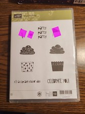 Stampin' Up CUPCAKE PARTY Rubber Stamp Set incomplete