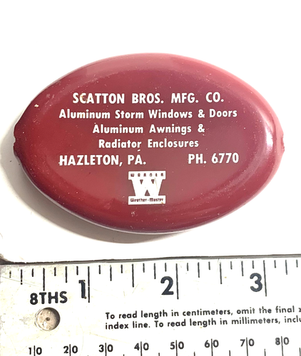 Pocket Squeeze Coin Purse Vintage Scatton Bros Mfg Hazleton PA 1950s Advertising - Picture 2 of 4