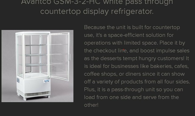 countertop display fridge for sale
