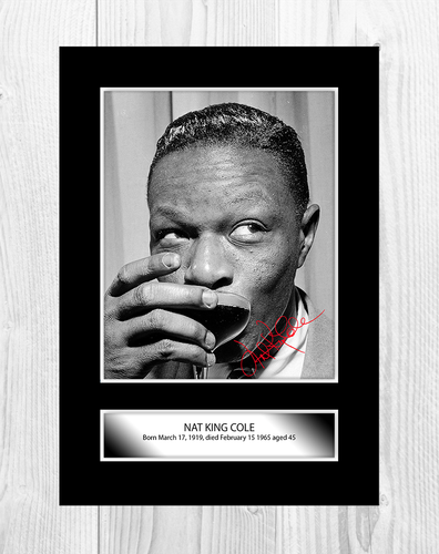 Nat King Cole 2 A4 reproduction autograph picture poster with choice of frame - Imagen 2 de 6