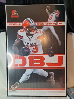 Odell Beckham Jr Browns #13 NFL Football Poster Unframed 34"x22"; Framed 36"x24" - Image 1 of 4