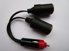 3 pcs Car Charger Plug Male to 2 Female Jack Cigarette Adapter Connector 25cm