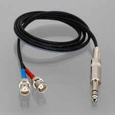 6.35mm stereo 1/4" TRS to /- dual BNC Jack speaker Decoder Y Audio Cable 1 16FT