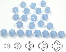 Czech Bicone Crystal Beads Rondell Diamond Sky Blue Opal Preciosa Milky 3mm4 6mm