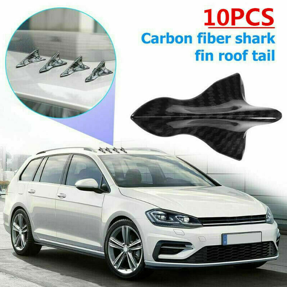 Carbon Fiber Car Roof Shark Fin Decorative Sticker Universal Decors Accessories
