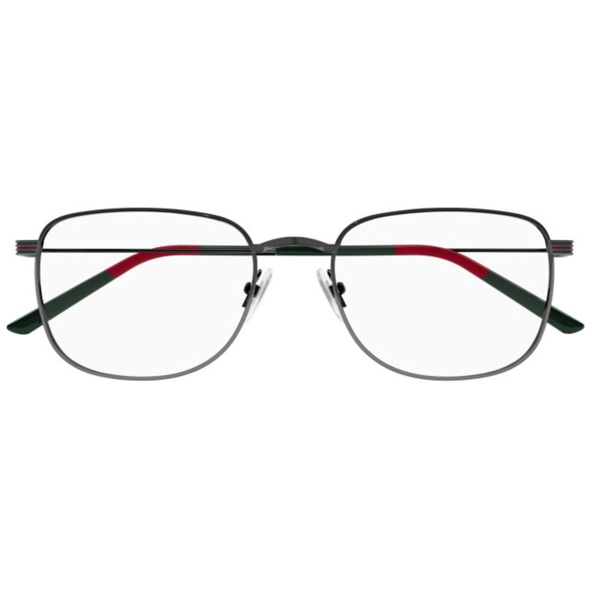 Gucci Men's Eyeglasses Ruthenium Metal Rectangular Frame Demo Lens