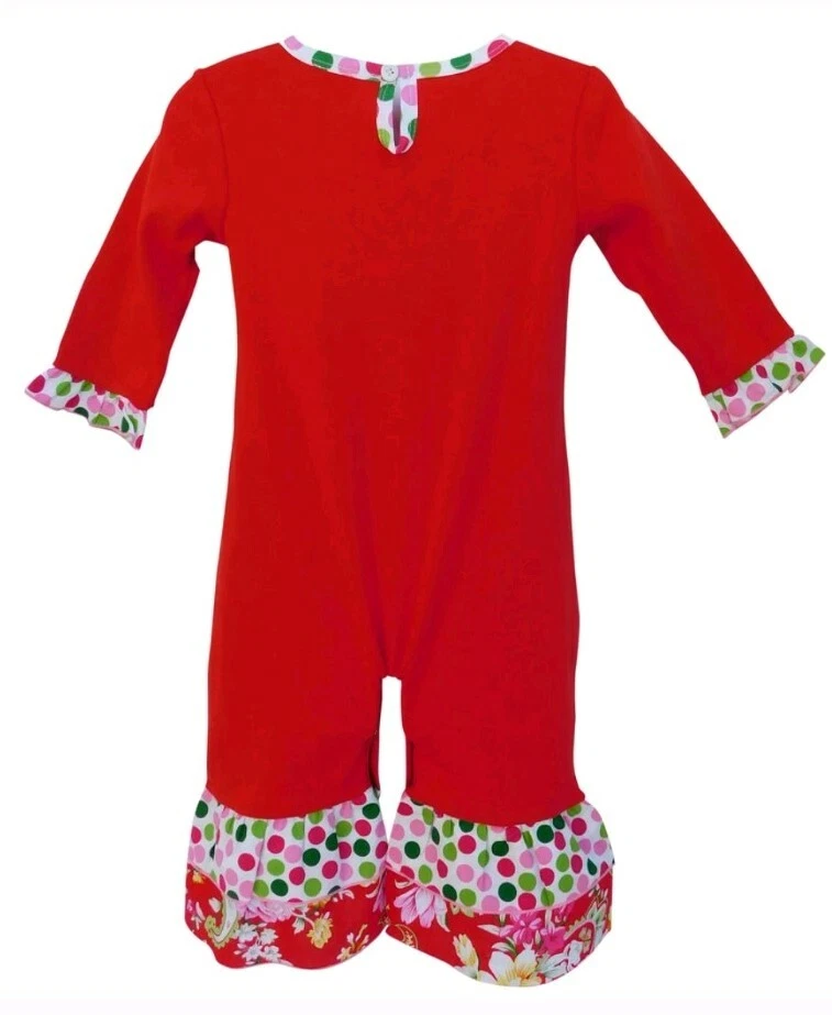 Mono AnnLoren Bebé Niña Una Pieza San Valentín Lunares Ladybug-Talla-12M/18M Foto 3 de 4