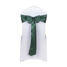 75x emerald green Satin Chair Sashes Bow Wedding Banquet Party Ceremony Decors