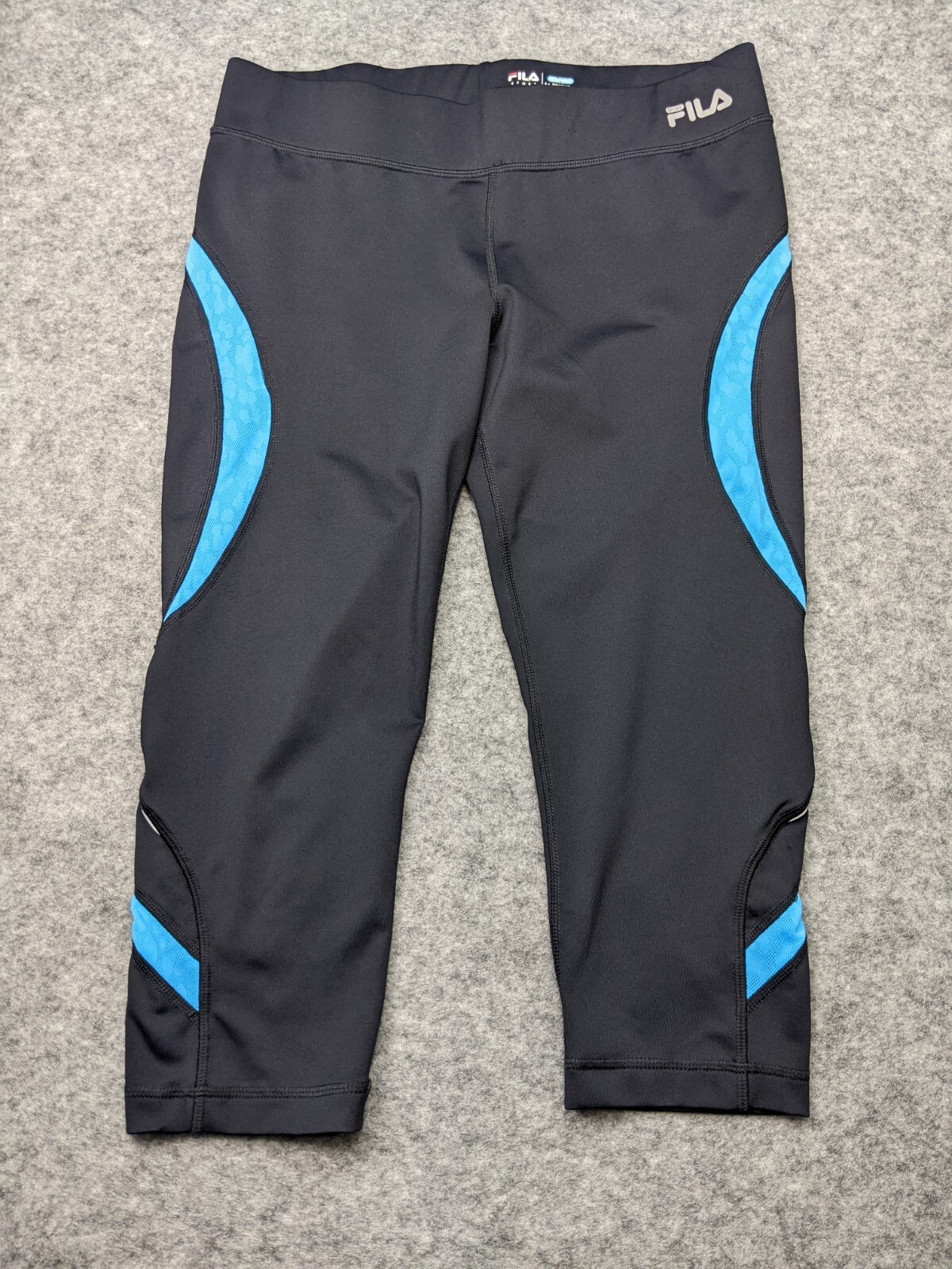 FILA Sport Leggings Donna Taglia Media Nero Capri Elasticizzato Activewear Corsa