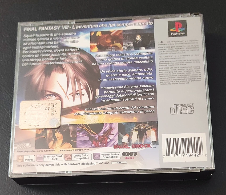 Final Fantasy VIII 8 PlayStation 1 Gioco PS1 Completo Italiano EU Collezione, foto 2 di 5