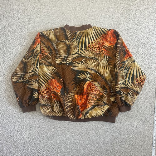 VTG Atlantic Beach Silk Jacket Womens XL Animal Jaguar Bomber Wildlife Jungle - Picture 19 of 19