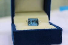 Aquamarine Gemstone ring, 925 Sterling Silver ring Engagement gift ring