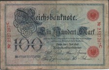 Germany  100 Mark  1.7.1898 P 20a  Reichsbanknote Circulated Banknote Rare date
