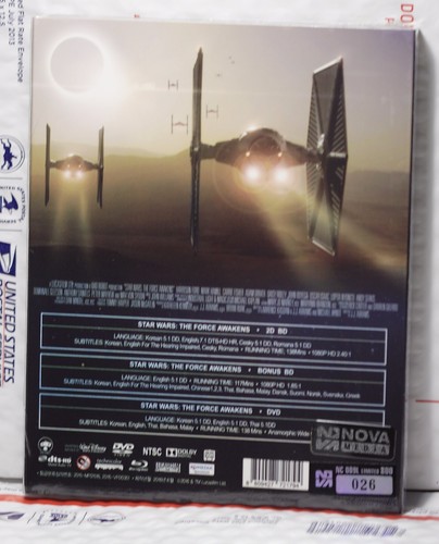 NEW STAR WARS FORCE AWAKENS BLU-RAY STEELBOOK! LENTICULAR! NOVA NC009! SOLD OUT - Picture 2 of 6