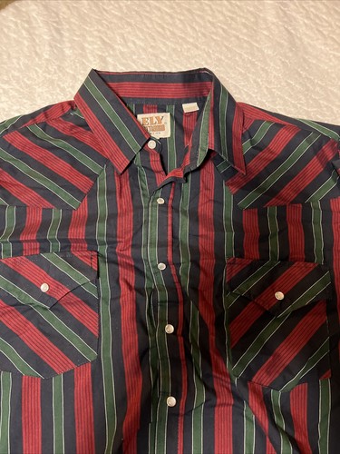 Ely Cattleman Herren Langarm Perlen Druckknopf Big Man Größe 1X Big 17 1/2 - Bild 1 von 7