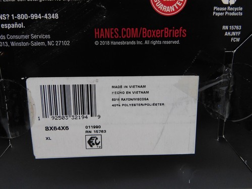 Hanes Boy's 6 Boxer Brief Underwear Size XL/XG18-20 Package Damage Only - Picture 11 of 12