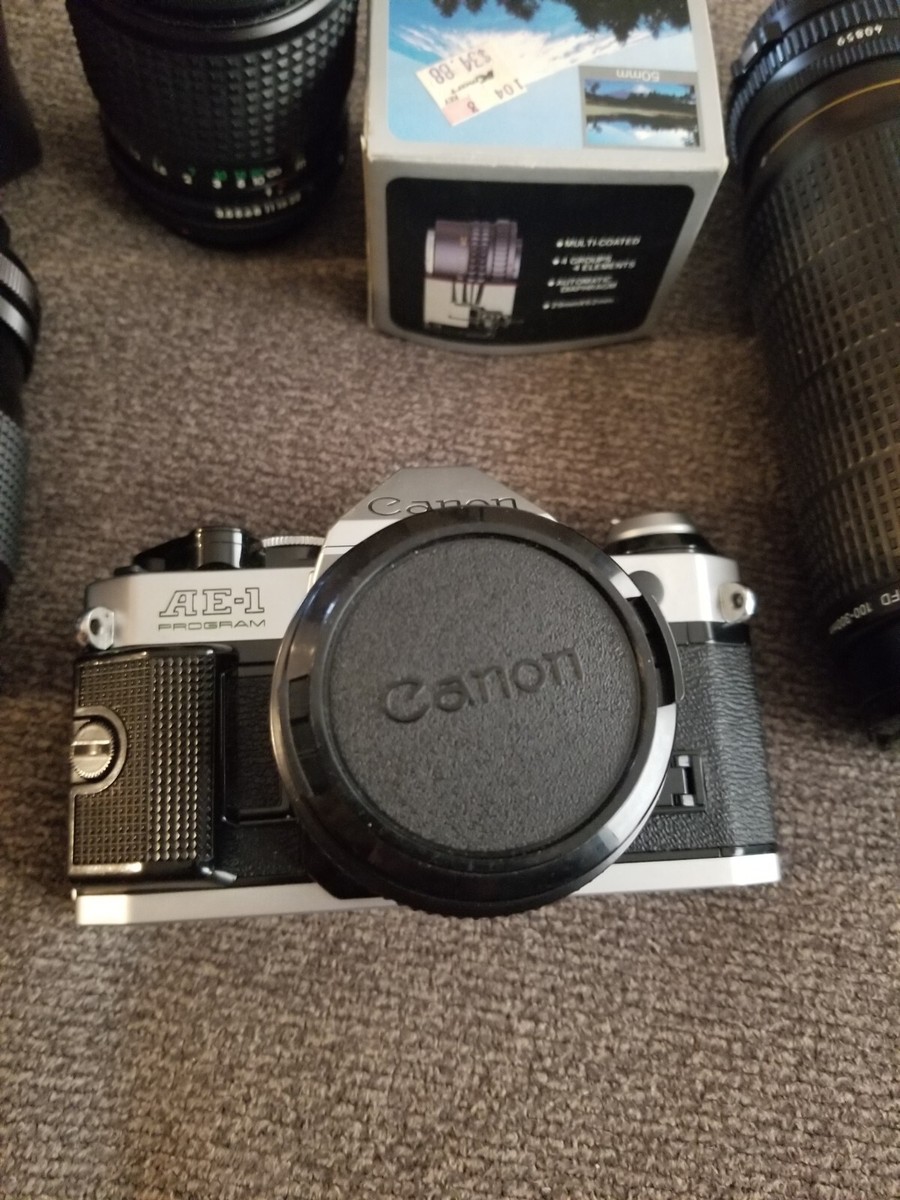 美品★ キャノン AE-1 ブラック FD 35mm F2 S.S.C. Canon AE-1 Black 35mm Film SLR with Canon FD SSC 50mm f1.4