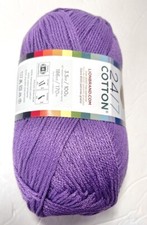 LION BRAND 24/7 COTTON Yarn. 1PK. PURPLE . I Combine Ship, See Details