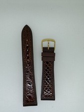 Hadley Roma 20MM x 16MM brown with Leather and Crocodile watch band strap