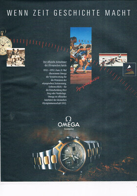 Omega Werbeanzeige Werbung Omega ''Wenn Zeit Geschichte macht'' #2 NG 