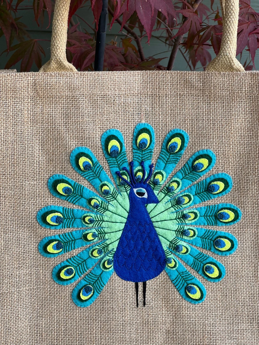 Peacock tote bag sale