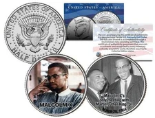 MALCOLM X Colorized JFK Half Dollar US 2-Coin Set Martin Luther King Jr Meeting