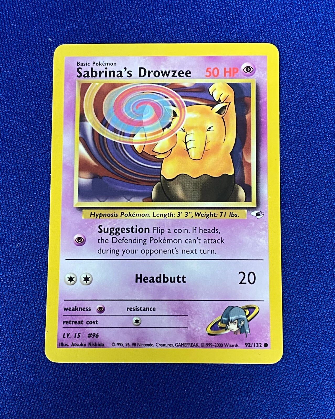 3 Various Pokemon Cards Blaines Growlithe Sabrina’s Drowzee Erika’s ...