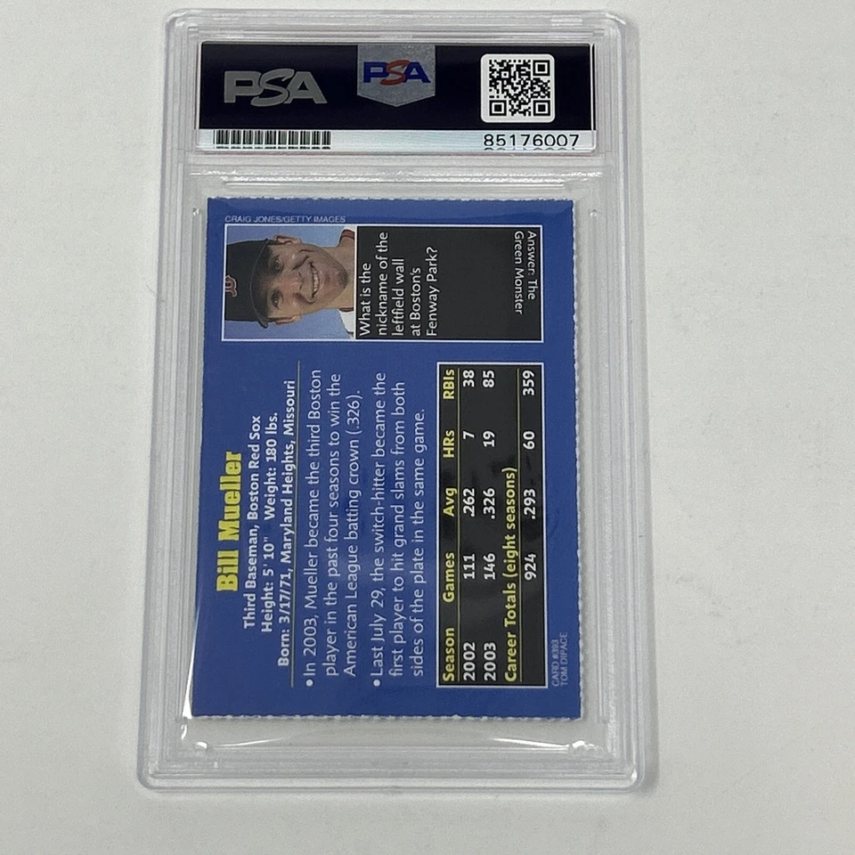Tarjeta firmada por Bill Mueller Sports Illustrated for Kids #393 2004 PSA losa automática Foto 3 de 3