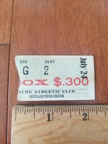 Rare 1902 Joe Gans Title Fight Boxing Ticket – Oakland California Rufe Turner
