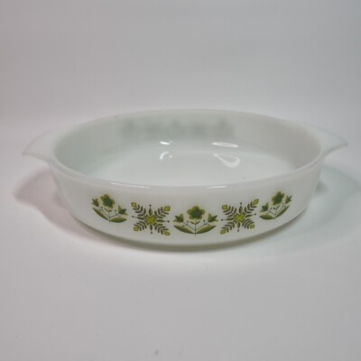 Anchor Hocking Fire King Runde Griff Backen Tiefe Kuchenform #429 Wiesengrün 9''