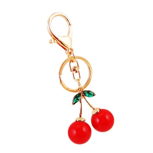 Fashionable Cherry Shaped Keyring Charm Fruit Theme Keyring Phone Case Accessory - Zdjęcie 5 z 8