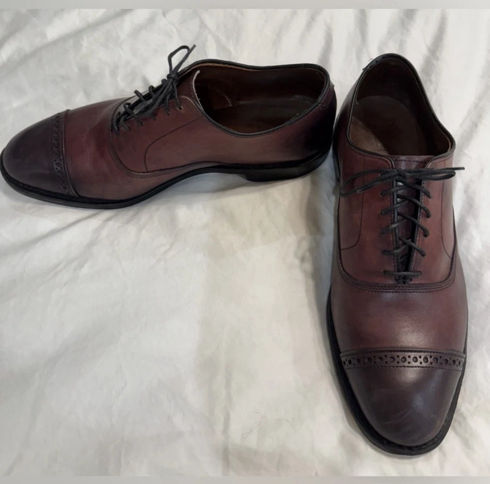 Allen Edmonds Fifth Avenue Puntera Gorra Oxford Zapatos de Vestir Marrón Para Hombres 10 3E Foto 2 de 4