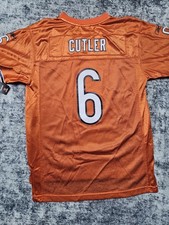VTG Chicago Bears Jay Cutler NFL Football Orange Jersey Reebok YOUTH Large 14-16