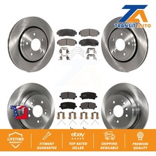 Disc Brake Rotor & Semi-Metallic Pad Front Rear Kit For 2019-2024 Honda Passport