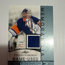 Leaf In The Game Used Sports Game-Used Memorabilia Evgeni Nabokov #GUM-48
