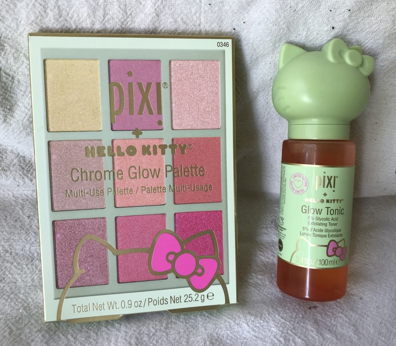 NIP Pixi by Petra HELLO KITTY Bundle - Chrome Glow Multi-Use Palette, Glow Tonic