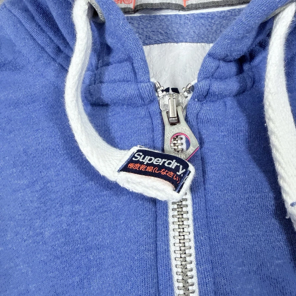 Superdry Chaqueta De Manga Larga Cremallera Completa Con Capucha Pesada Para Mujer Talla Mediana Azul Foto 4 de 4