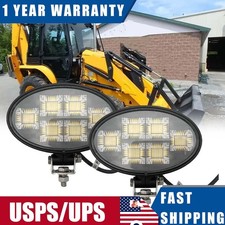 2PCS Oval LED Headlights LED Flood Work Light for Various JCB Models Tractor
