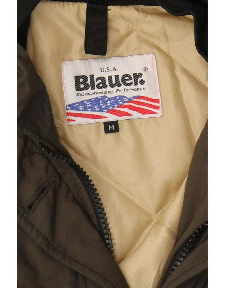 BLAUER Womens Military Bomber Padded Jacket UK 14 Medium Khaki Nylon VT09 - Image 3 of 3