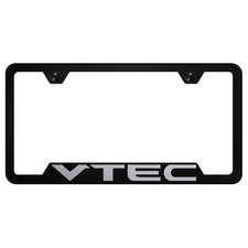 Cut-out License Plate Frame For Honda Vtec On Black Officially Licensed Cut-out License Plate Frame For Honda Vtec On Black Officially Licensed