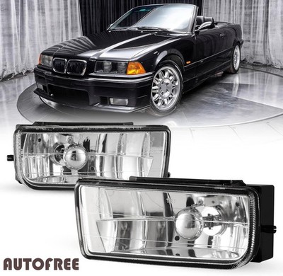 1 Pair Clear Lens Fog Lights For 1992-1999 BMW 318is/318i w/E36 Body Fog Lamps