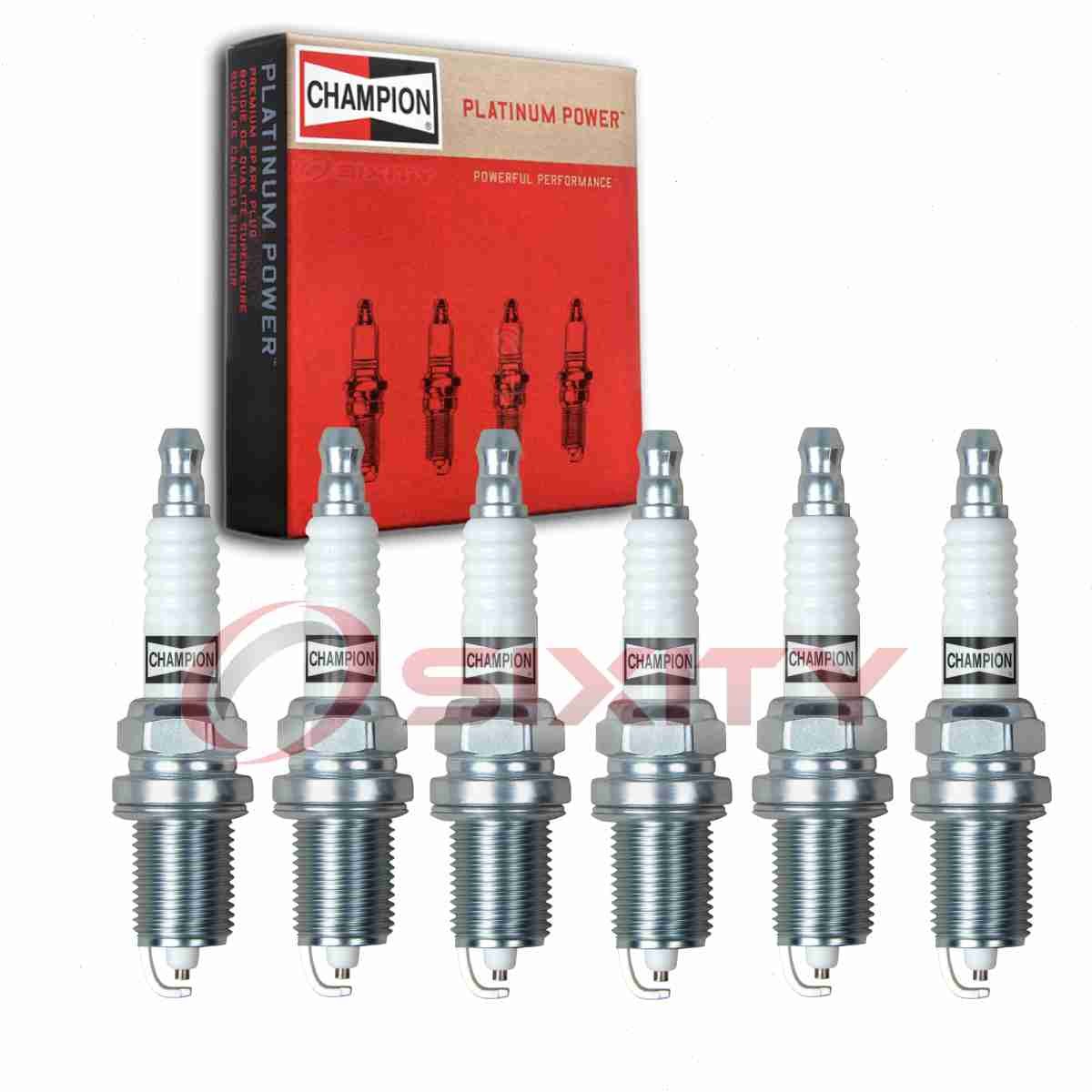 6 pc Champion Platinum Spark Plugs for 1993-1995 Audi 90 2.8L V6 Ignition hp