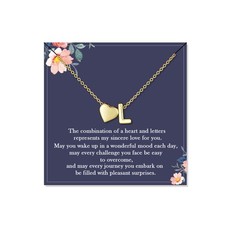 Heart Initial Necklace for Women, 18K Gold Plated Letter A-Z Pendant Necklace...