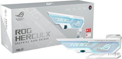 ASUS ROG Herculx Grafikkartenhalter White (Stützhöhe 72-128 mm, 3D-ARGB-Element)