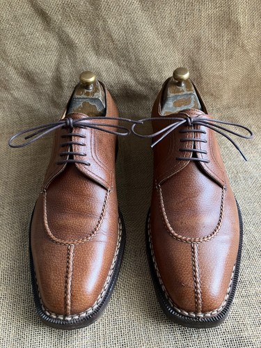 SUTOR MANTELASSI Brown Leather Split Toe Derby Shoes Size UK 11 || US 12